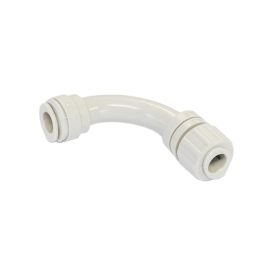 DM Push In Fitting - Power Adaptor Flow Bend 8mm to 8mm 