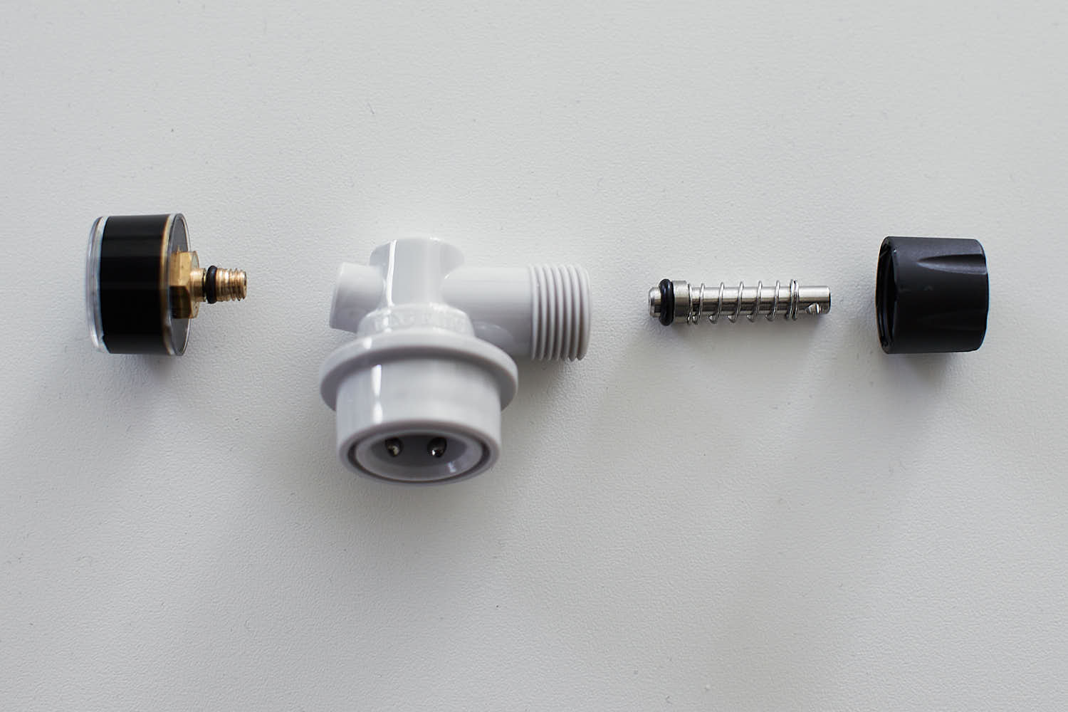Keg King Spundy spunding valve exploded view with parts.