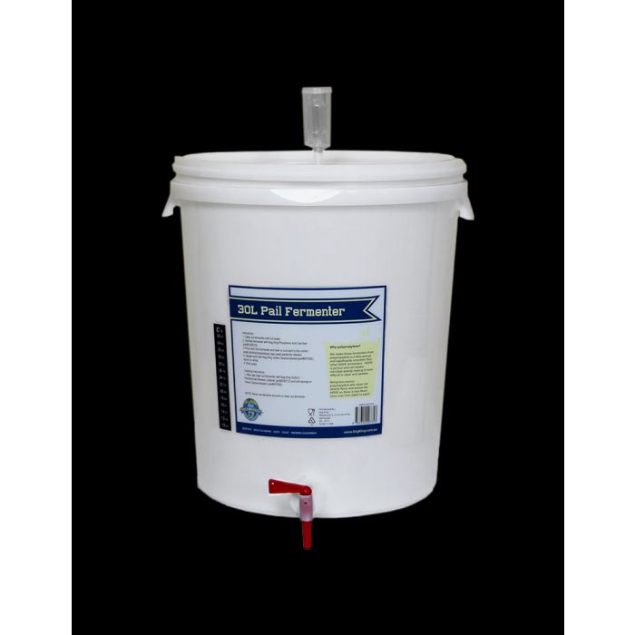 30L Wide Lid Fermenter Kit with Tap, Airlock, Grommet and Stick on Thermometer