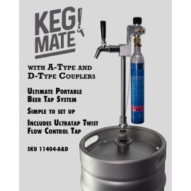 Keg Mate - Ultimate Portable Keg Tap System - A & D Type Couplers
