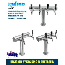 Beer tower font UltraT FasTap Beer Font Tower with Taps - Double Tap, Triple Tap, Quadruple Tap