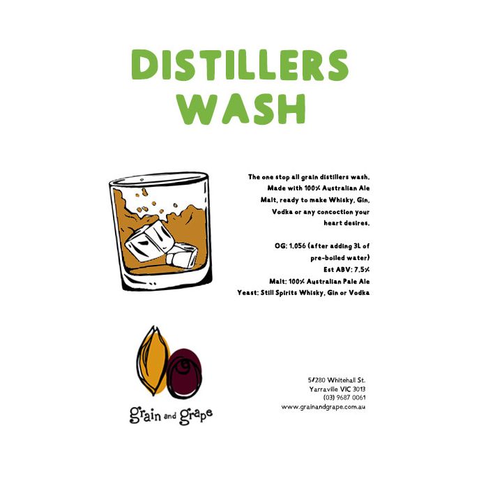 Distillers Spirits Wash Artisan Ale (Grain & Grape) Fresh Wort Kit