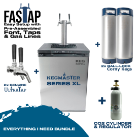 Kegerator KegMaster XL Premium Double Tap Everything I Need Bundle19L Corny Keg