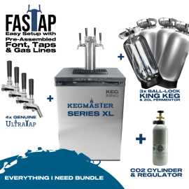 Kegerator KegMaster XL Premium Quad Tap Everything I Need Bundle
