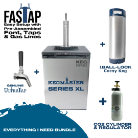 Kegerator KegMaster XL Premium Single Tap Everything I Need Bundle 19L Corny Keg