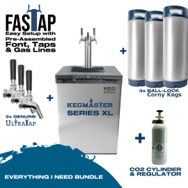 Kegerator KegMaster XL Premium Triple Tap Everything I Need Bundle 19L Corny Keg