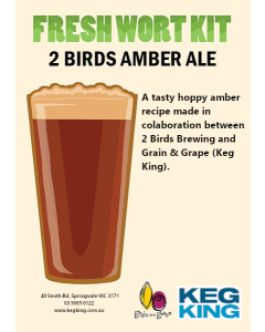 2Birds Amber ale Grain And Grape Keg King Wort Kit