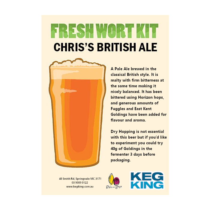 Chris' British Pale Ale Artisan Ale Grain & Grape Fresh Wort Kit