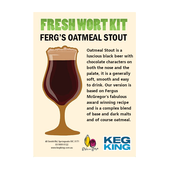Ferg's Oatmeal Stout Artisan Ale Grain & Grape Fresh Wort Kit