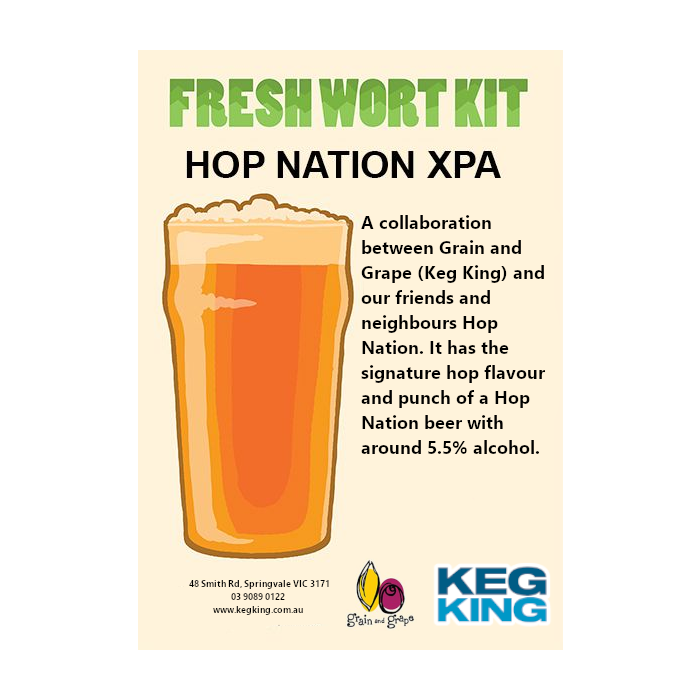 Hop Nation XPA Fresh Wort Artisan Ale Grain & Grape Fresh Wort Kit