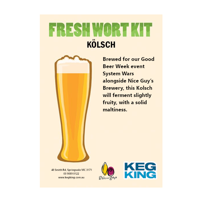 Kolsch Artisan Ale Grain & Grape Fresh Wort Kit