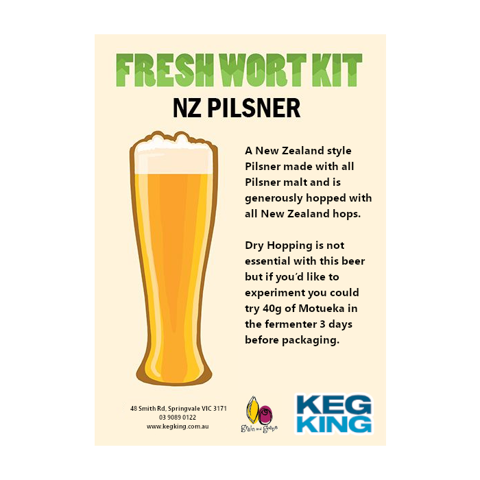 NZ Pilsner Artisan Ale Grain & Grape Fresh Wort Kit