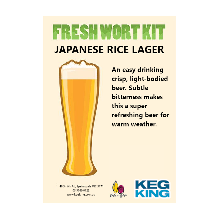 Japanese Rice Lager Artisan Ale Grain & Grape Fresh Wort Kit