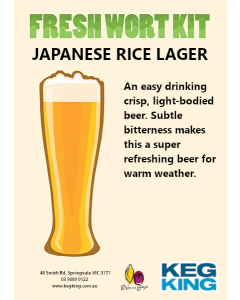 Japanese Rice Lager Artisan Ale Grain & Grape Fresh Wort Kit