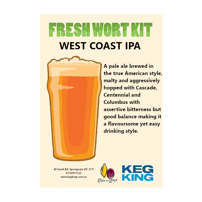 West Coast IPA Artisan Ale Grain & Grape Fresh Wort Kit